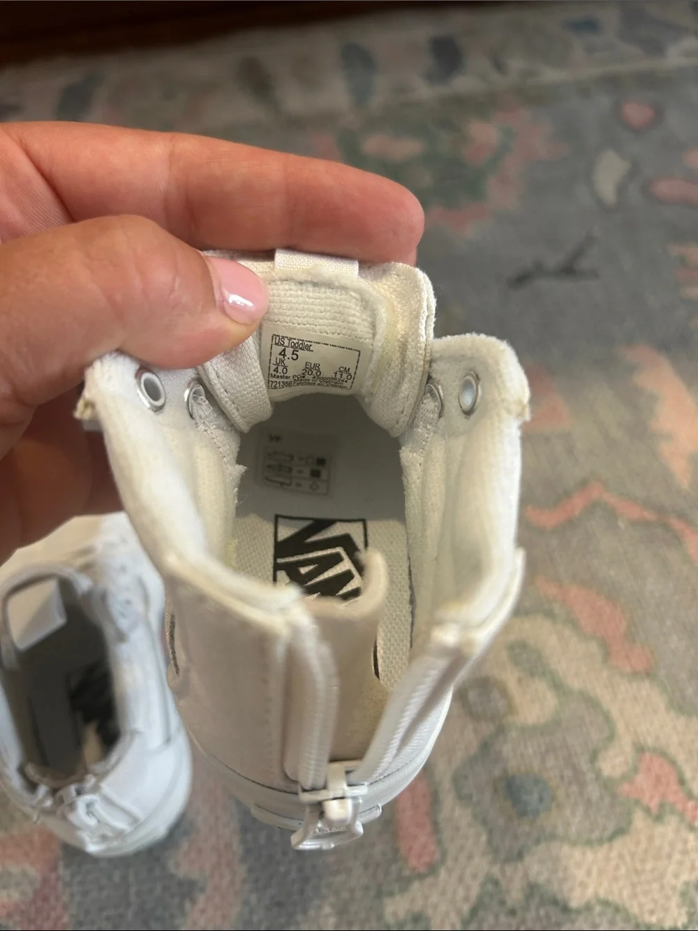 Vans Sk8-Hi Zip Toddler Sneakers | True White | Size 4.5 Toddler | NWOT